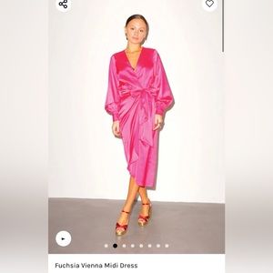 Never Fully Dressed fuchsia midi dress, US size 20